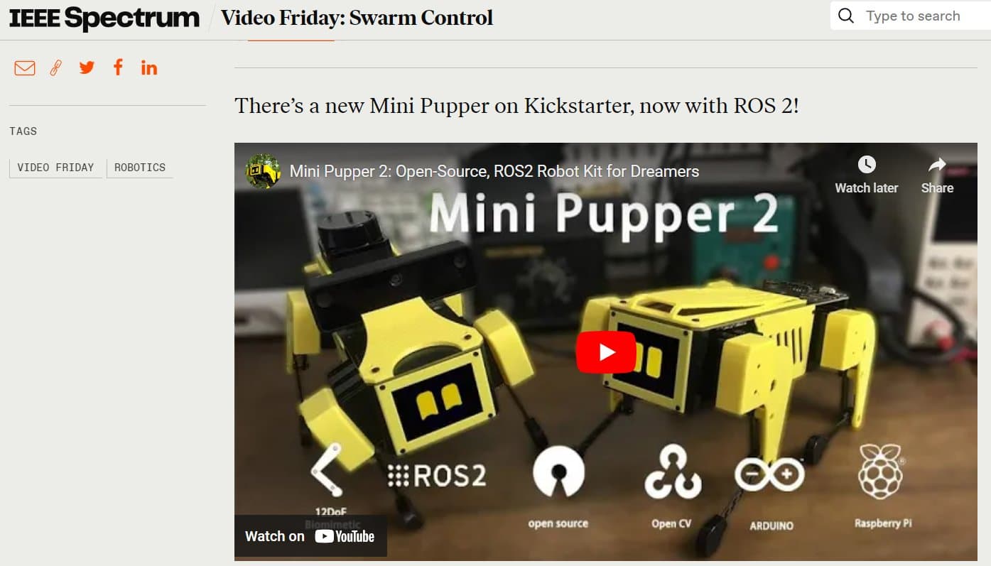 Mini Pupper, photo from its repository