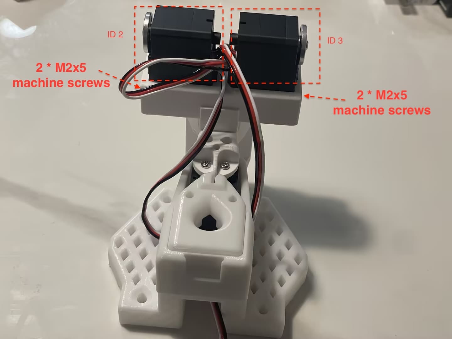 Placing the servos into the slots